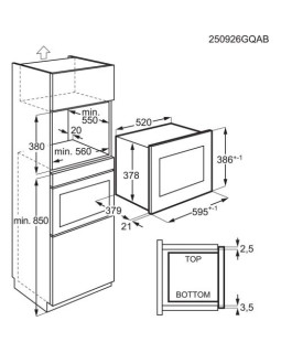 Mikrolaineahi aeg, integreeritav, 25 l, must/rv-teras, 1000/900 w-foto4