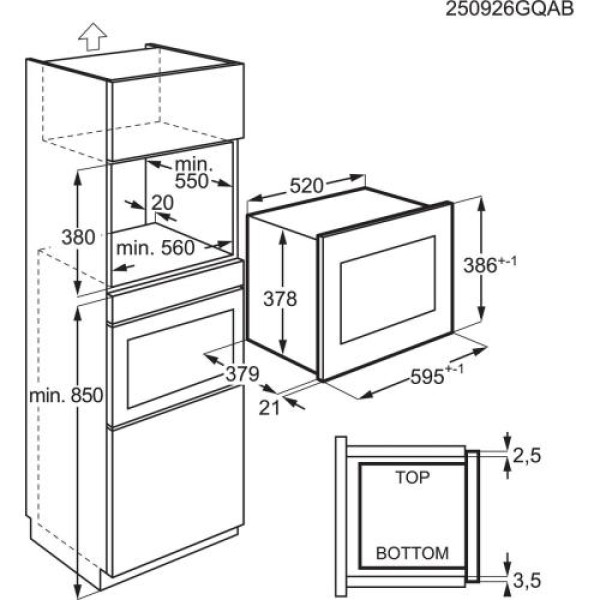 Mikrolaineahi aeg, integreeritav, 25 l, must/rv-teras, 1000/900 w Mikrolaineahi aeg, integreeritav, 25 l, must/rv-teras, 1000/900 w