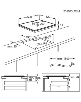 Pliidiplaat aeg, 4 x induktsioon, 60 cm, hob2hood, faasitud, must-foto3