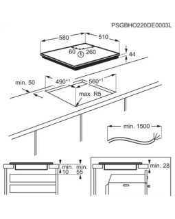 Pliidiplaat aeg, 4 x induktsioon, 58 cm,  tasapinda süvistatav, must-foto3