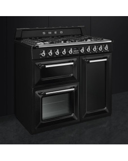 Gaasipliit smeg victoria, 6 x gaas, 3 x elektriahi, aurupuhastus, 100x60 cm, must-foto2