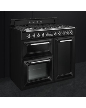 Gaasipliit smeg victoria, 6 x gaas, 3 x elektriahi, aurupuhastus, 100x60 cm, must-foto2