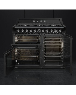 Gaasipliit smeg victoria, 6 x gaas, 3 x elektriahi, aurupuhastus, 100x60 cm, must-foto3