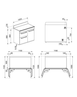 Gaasipliit smeg victoria, 6 x gaas, 3 x elektriahi, aurupuhastus, 100x60 cm, hall-foto7