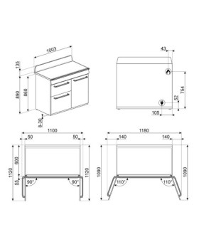 Gaasipliit smeg victoria, 6 x gaas, 3 x elektriahi, aurupuhastus, 100x60 cm, hall-foto7