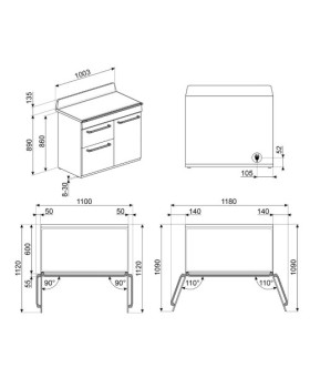 Elektripliit smeg victoria, 5 x induktsioon, 3 x elektriahi, aurupuhastus, 100 cm, must-foto4