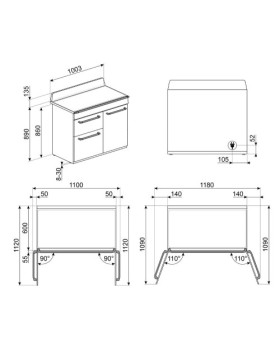Elektripliit smeg victoria, 5 x induktsioon, 3 x elektriahi, aurupuhastus, 100 cm, hall-foto2