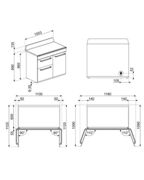 Elektripliit smeg victoria, 5 x induktsioon, 3 x elektriahi, aurupuhastus, 100 cm, kreem-foto4