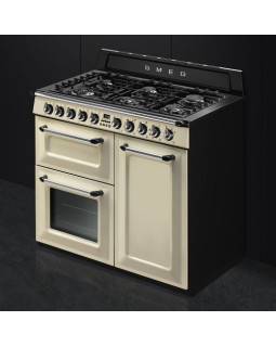 Gaasipliit smeg victoria, 6 x gaas, 3 x elektriahi, aurupuhastus, 100 cm, kreem-foto2