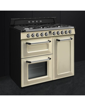 Gaasipliit smeg victoria, 6 x gaas, 3 x elektriahi, aurupuhastus, 100 cm, kreem-foto3