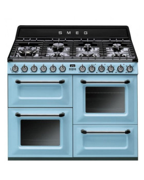 Gaasipliit smeg victoria, 7 x gaas, 3 x elektriahi, aurupuhastus, 110 cm, pastellsinine