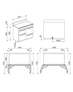 Elektripliit smeg victoria, 5 x induktsioon, 3x elektriahi, aurupuhastus, 110 cm, must-foto2