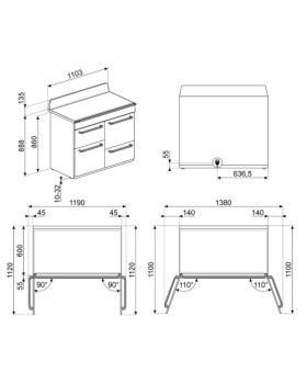 Elektripliit smeg victoria, 5 x induktsioon, 3x elektriahi, aurupuhastus, 110 cm, hall-foto3