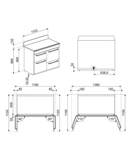 Elektripliit smeg victoria, 5 x induktsioon, 3x elektriahi, aurupuhastus, 110 cm, kreem-foto4