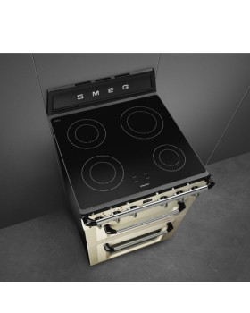 Induktsioonpliit smeg victoria, 4 x induktsioon, 2 x elektriahi, 60 cm, kreem-foto2