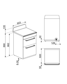 Induktsioonpliit smeg victoria, 4 x induktsioon, 2 x elektriahi, 60 cm, kreem-foto3