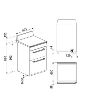 Induktsioonpliit smeg victoria, 4 x induktsioon, 2 x elektriahi, 60 cm, kreem-foto3