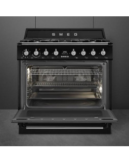Gaasipliit smeg victoria, 5 x gaas, elektriahi, katalüüs/aurupuhastus, 90 cm, must-foto2