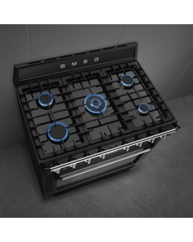 Gaasipliit smeg victoria, 5 x gaas, elektriahi, katalüüs/aurupuhastus, 90 cm, must-foto3