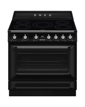 Induktsioonpliit smeg, portofino, 5 x induktsioon, elektriahi, 90 cm, aurupuhastus, must