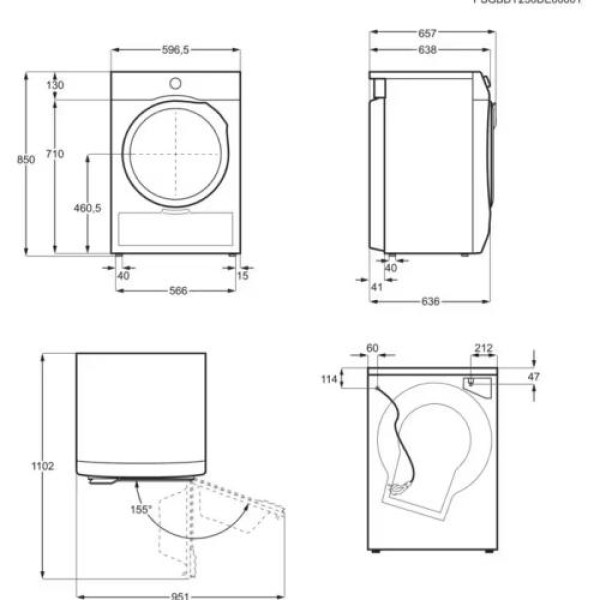 Kuivati aeg, inverter, 9 kg, valge