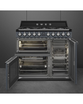 Gaasipliit smeg victoria, 6 x gaas, 3 x elektriahi, aurupuhastus, 90 cm, hall-foto2