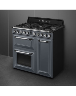 Gaasipliit smeg victoria, 6 x gaas, 3 x elektriahi, aurupuhastus, 90 cm, hall-foto3
