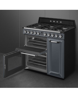 Gaasipliit smeg victoria, 6 x gaas, 3 x elektriahi, aurupuhastus, 90 cm, hall-foto5