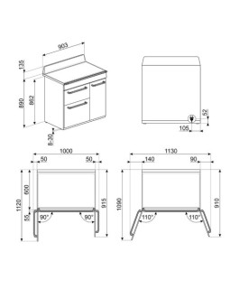 Elektripliit smeg victoria, 5 x induktsioon, elektriahi, aurupuhastus, 90 cm, must-foto3
