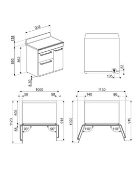 Elektripliit smeg victoria, 5 x induktsioon, elektriahi, aurupuhastus, 90 cm, must-foto3