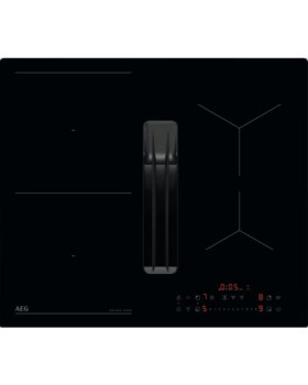 Õhupuhastiga pliidiplaat aeg, 4 x induktsioon, 58 cm, 630 m3/h, 71 db, lõigatud servad, must