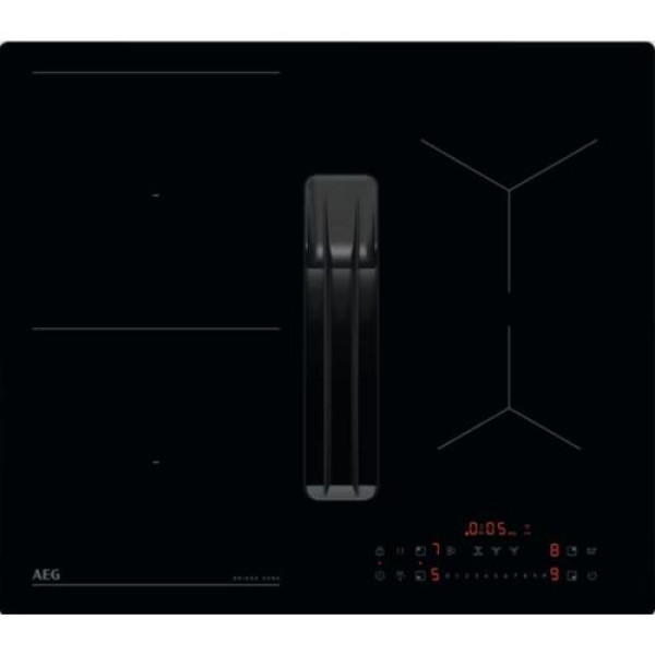 Õhupuhastiga pliidiplaat aeg, 4 x induktsioon, 58 cm, 630 m3/h, 71 db, lõigatud servad, must