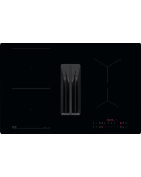 Õhupuhastiga pliidiplaat aeg, 4 x induktsioon, 80 cm, 630 m3/h, 71 db, lõigatud servad, must