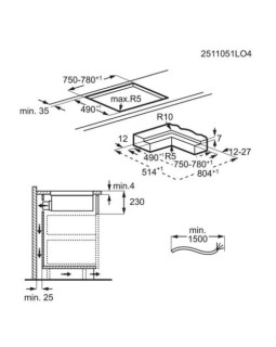 Õhupuhastiga pliidiplaat aeg, 4 x induktsioon, 80 cm, 630 m3/h, 71 db, lõigatud servad, must-foto4