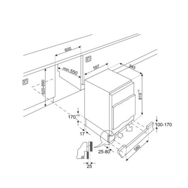 Sügavkülmik smeg, integreeritav, 82 cm, 95 l, 40 db, mehaaniline juhtimine, valge Sügavkülmik smeg, integreeritav, 82 cm, 95 l, 40 db, mehaaniline juhtimine, valge