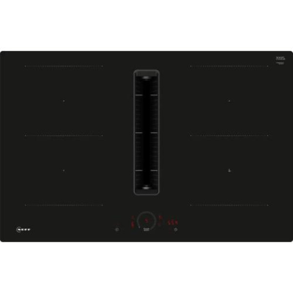 Õhupuhastiga pliidiplaat neff, 4 x induktsioon, 80 cm , 622 m3/h, 69db, lõigatud serv  must