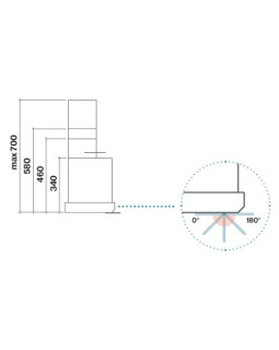 Seina õhupuhastaja falmec virgola 60 cm, ilma mootorita,valmidus ec/ac mootoriga ja soojavahetiga ühendamiseks, dynamic led (muudetav valguse temp. 2700 - 5500k), rv teras-foto5
