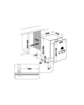 Nõudepesumasin whirlpool, integreeritav, 3 korvi, 60 cm, 44 db-foto4