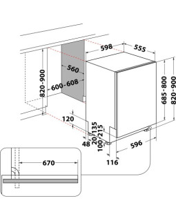 Nõudepesumasin whirlpool, integreeritav, 3 korvi, 60 cm, 44 db-foto4