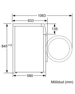 Pesumasin bosch, eestlaetav, 8 kg, seeria 4, 1200 p/min, valge-foto5
