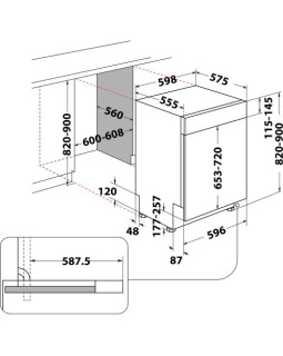 Nõudepesumasin whirlpool, integreeritav, 60 cm, 44 db, rv paneel-foto4
