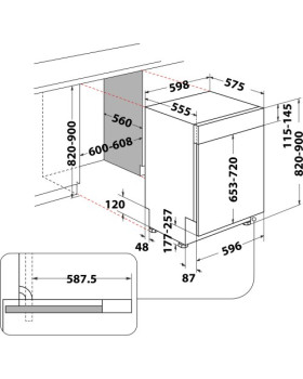 Nõudepesumasin whirlpool, integreeritav, 60 cm, 44 db, rv paneel-foto4