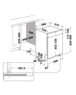 Nõudepesumasin whirlpool, integreeritav,  60 cm, 41 db, rv paneel-foto5
