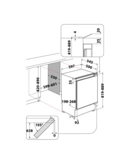 Külmik whirlpool, integreeritav, 82 cm, 108/18 l, 41db, mehaaniline juhtimine, valge-foto4