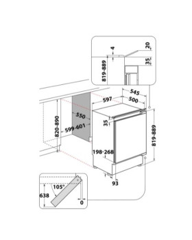 Külmik whirlpool, integreeritav, 82 cm, 108/18 l, 41db, mehaaniline juhtimine, valge-foto4