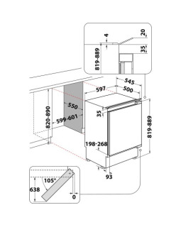 Jahekapp whirlpool, integreeritav, 82 cm, 144 l, 39 db, mehaaniline juhtimine, valge-foto3