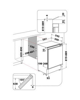 Jahekapp whirlpool, integreeritav, 82 cm, 144 l, 39 db, mehaaniline juhtimine, valge-foto3