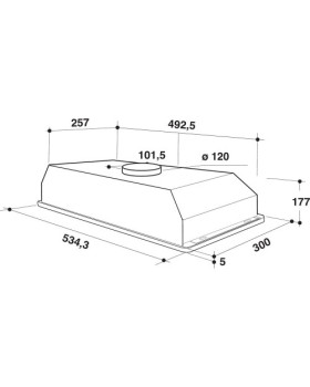 Õhupuhastaja whirlpool, integreeritav, 54 cm, 332 m3/h , 64 db, rv teras-foto3