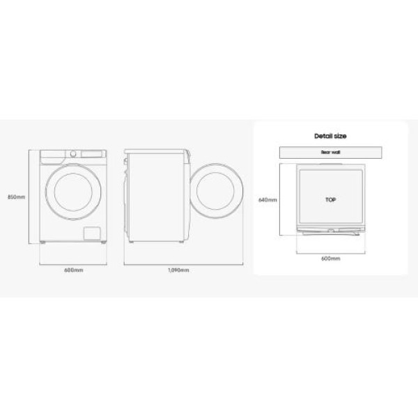 Pesumasin-kuivati samsung, inverter, 9/6 kg, 1400p/min, must