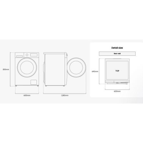 Pesumasin-kuivati samsung, inverter, 9/5 kg, 1400p/min, must